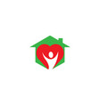 heart care body in logo design vector image