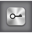 key icon - metal app button vector image