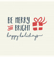 merry christmas holiday lettering vector image