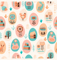 seamless pattern with easter symbols vector image