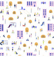 seamless pattern with men and women walking vector image vector image