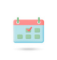 calendar icon 3d on white vector image