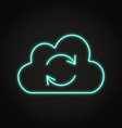 cloud synchronization neon icon in line style vector image