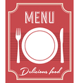 menu brochure over red background vector image