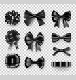 stylish black gift bows with ribbons vector image vector image