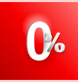 0 - zero percents commission banner vector image vector image