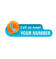 call us now blue button with phone icon vector image vector image