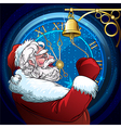 ringing santa claus vector image vector image