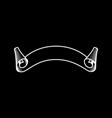 white ribbon on black hand drawn detailed vector image vector image