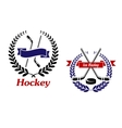 hockey and ice emblems or symbols vector image