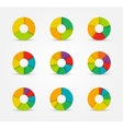 segmented pie charts set from 3 to 8 divisions vector image