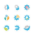 set of gear logo combination mechanic vector image
