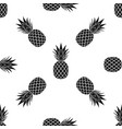 pineapple seamless pattern black tropical fruits vector image
