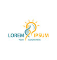 modern bulb with dna structure logo vector image vector image