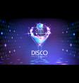 neon disco cocktail party background vector image
