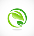 leaf ecology circle symbol logo vector image