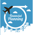 financial planning over blue background vector image