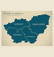 modern map - south yorkshire metropolitan county vector image
