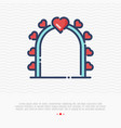 wedding arch thin line icon with hearts vector image