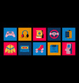 80s or 90s stickers pop fashion style funky vector image