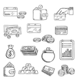 finance business and money icons sketches vector image vector image