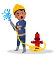 firefighter cartoon character vector image