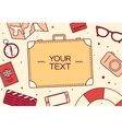 icons set travel tool top view linear style vector image