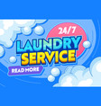 laundry service dry clothing typography banner vector image