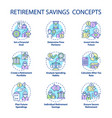 retirement saving concept icons set vector image