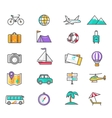 set thin lines icons of traveling vector image vector image
