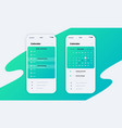calendar app phone application ui with vector image vector image