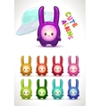 cute colorful aliens with long ears vector image