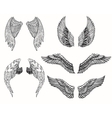 wings tattoo set vector image