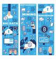 cryptocurrency bitcoin mining blockchain vector image