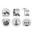 mountain rock climbing retro logo set sport vector image