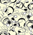 seamless pattern of headphones and earphones vector image