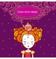 young woman with a kettle on his head vector image vector image