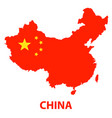detailed map of the china with flag vector image