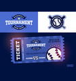 one modern professional design of baseball tickets vector image
