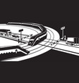 passenger trains passing railway crossing vector image