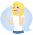 phone girl vector image