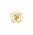 ancient greek figure coin laurel wreath label logo vector image vector image