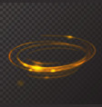 gold circle light effect glowing fire ring trace vector image