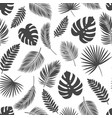 seamless pattern silhouettes tropical leaves vector image