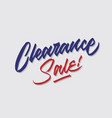 clearance sale hand lettering typography vector image vector image