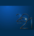 golden 2021 new year 3d logo blue banner vip card vector image vector image