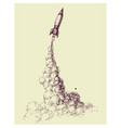 rocket launch hand drawing business startup vector image