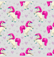 seamless pattern with cute cartoon fairy unicorns vector image vector image