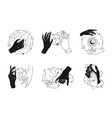 magical hands set logo template linear vector image vector image