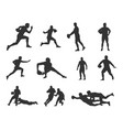 rugby player silhouettes vector image vector image
